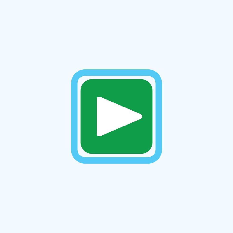Play button icon in trendy flat style isolated on grey background. Play symbol for your web site design, logo, app, UI. Vector illustration