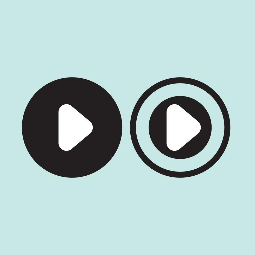 Play button icon in trendy flat style isolated on grey background. Play symbol for your web site design, logo, app, UI. Vector illustration