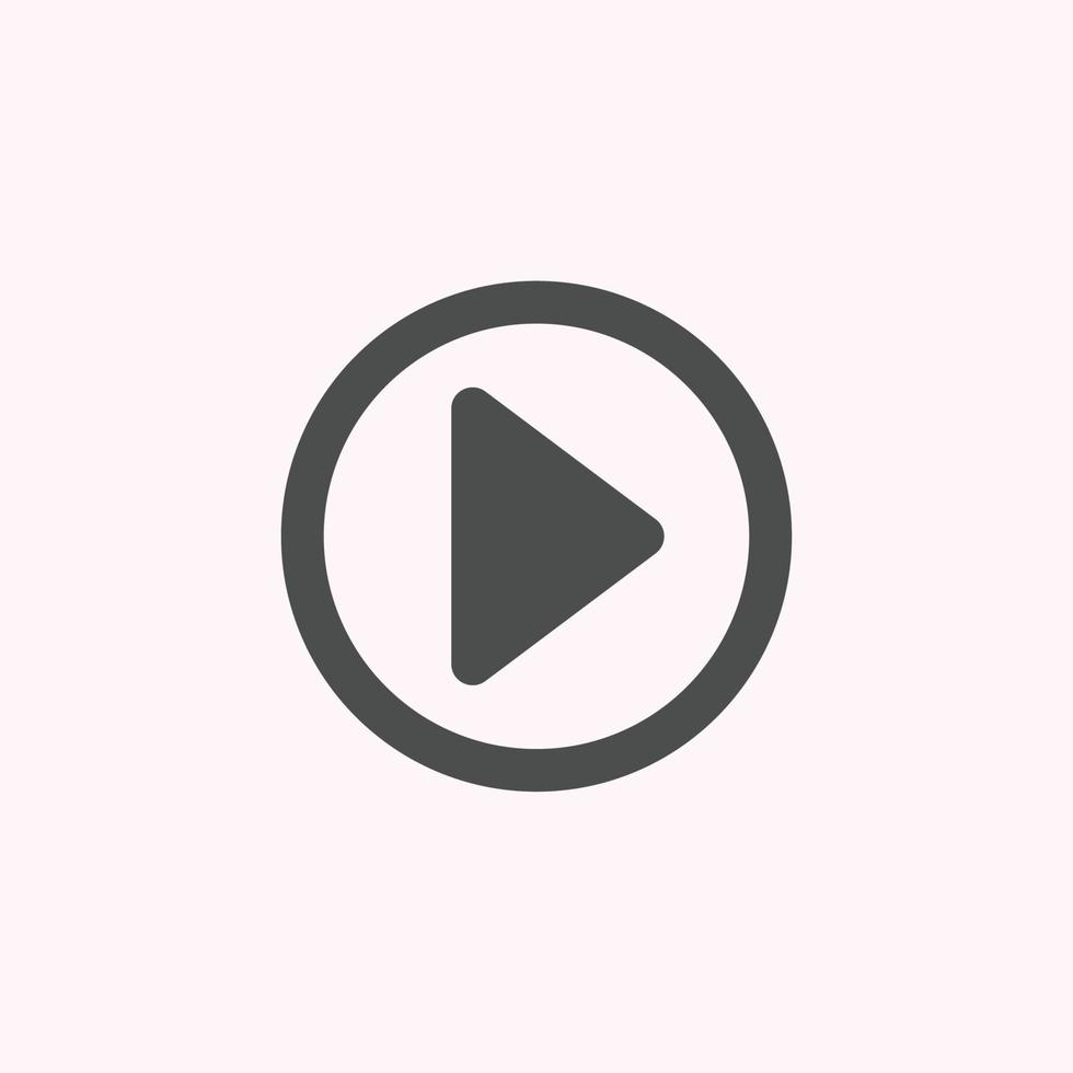 Play button icon in trendy flat style isolated on grey background. Play symbol for your web site design, logo, app, UI. Vector illustration