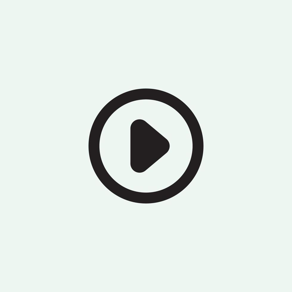 Play button icon in trendy flat style isolated on grey background. Play symbol for your web site design, logo, app, UI. Vector illustration