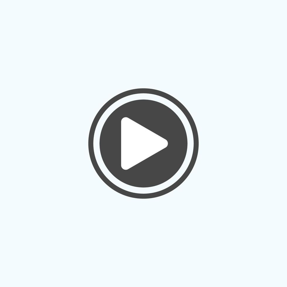 Play button icon in trendy flat style isolated on grey background. Play symbol for your web site design, logo, app, UI. Vector illustration