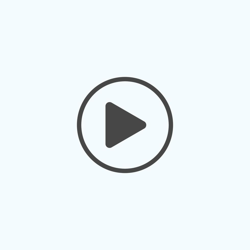 Play button icon in trendy flat style isolated on grey background. Play symbol for your web site design, logo, app, UI. Vector illustration