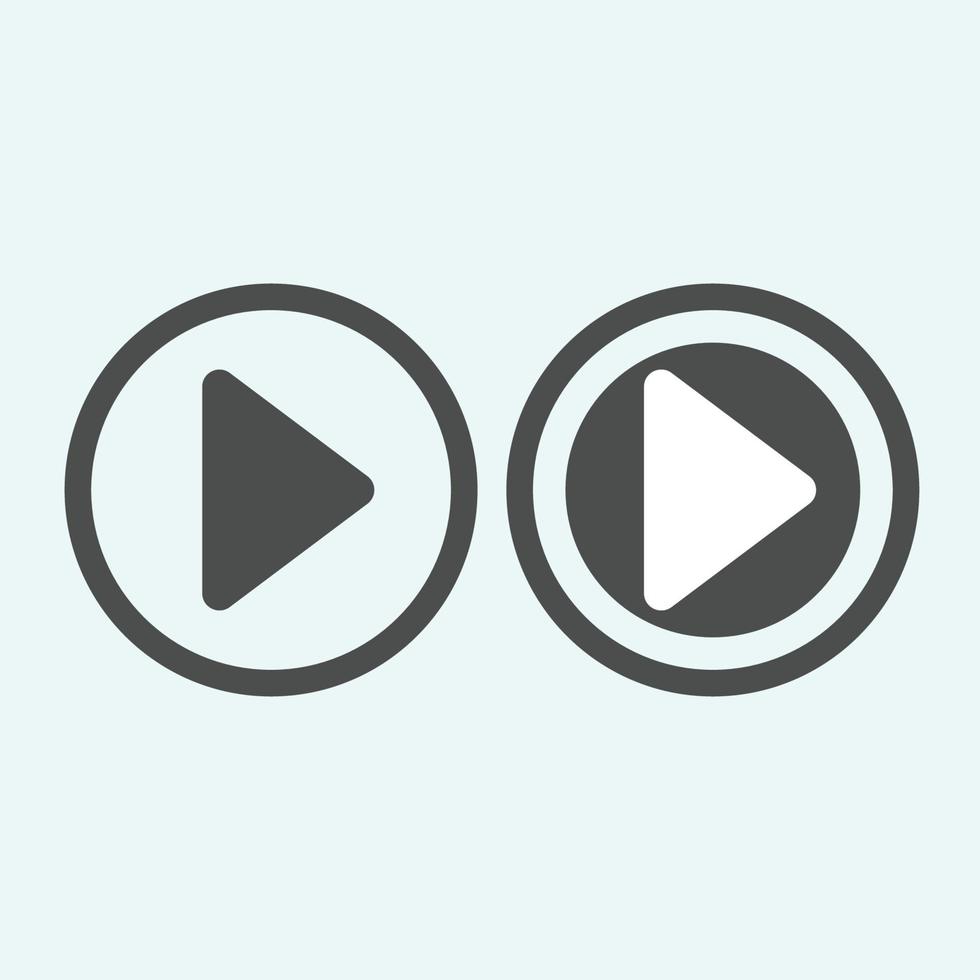 Play button icon in trendy flat style isolated on grey background. Play symbol for your web site design, logo, app, UI. Vector illustration