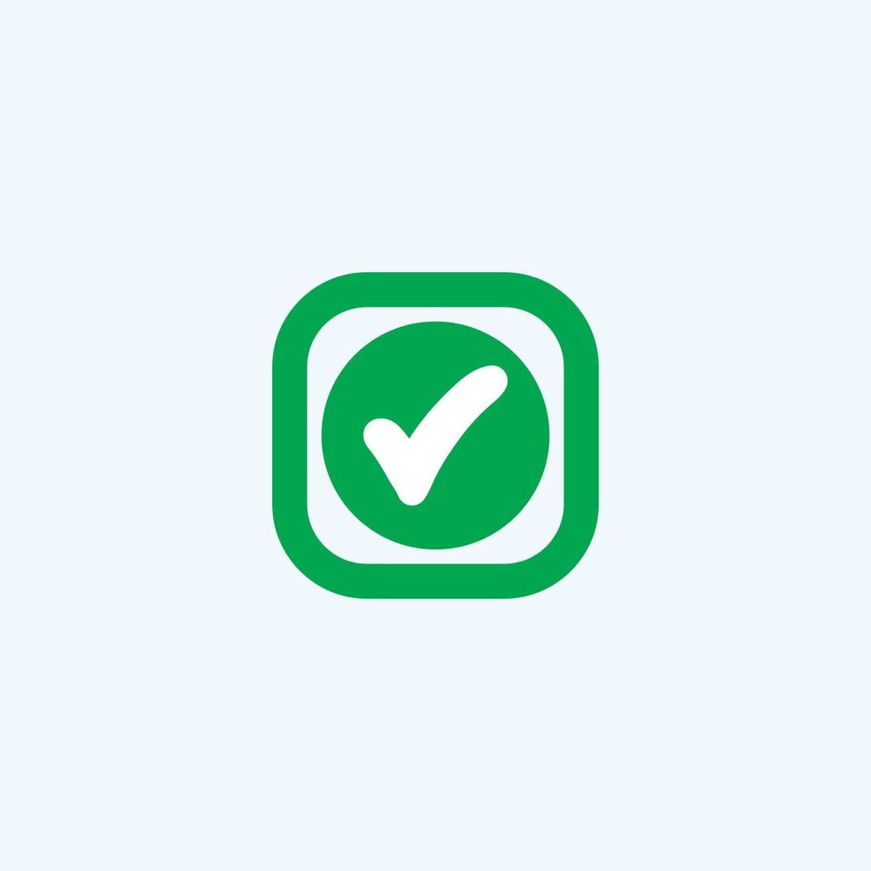 Check mark green line icons. Vector illustration. - Vector