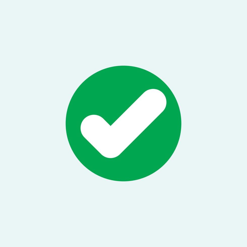 Check mark green line icons. Vector illustration. - Vector