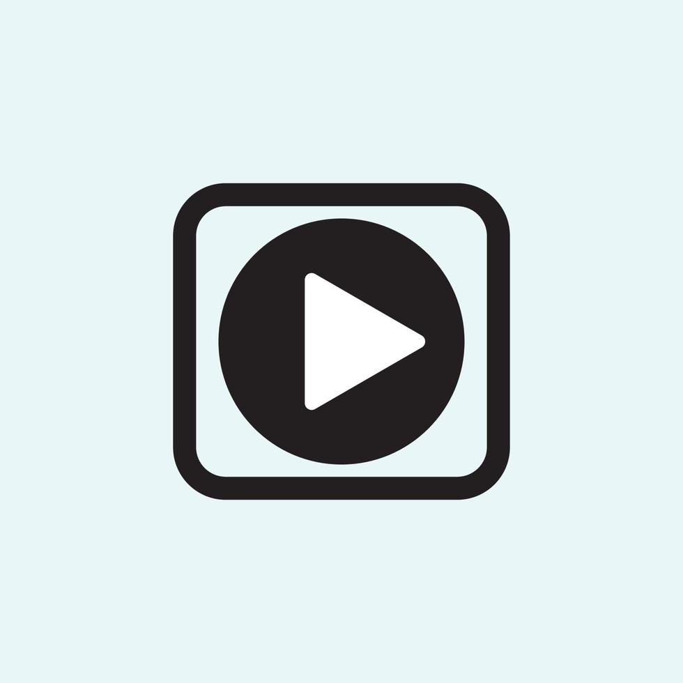 Play button icon in trendy flat style isolated on grey background. Play symbol for your web site design, logo, app, UI. Vector illustration