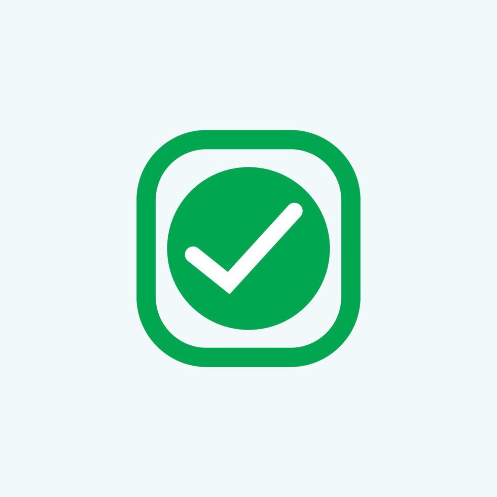 Check mark green line icons. Vector illustration. - Vector
