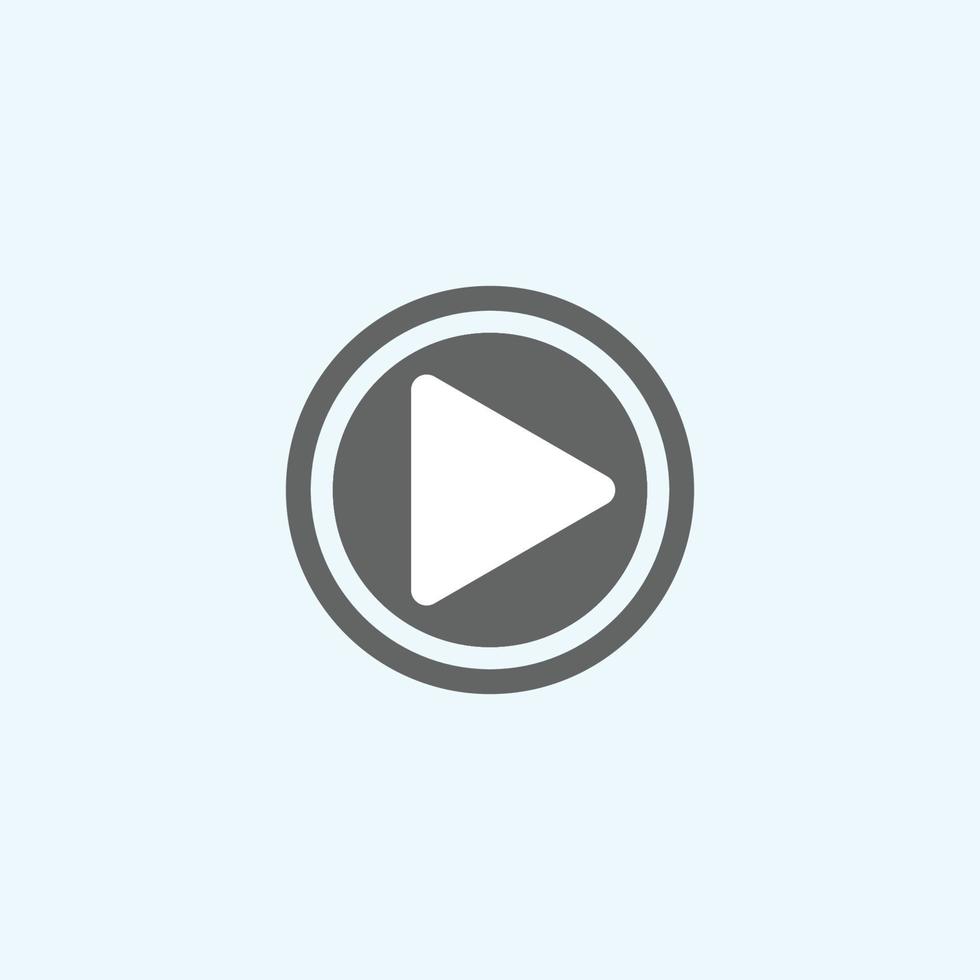 Play button icon in trendy flat style isolated on grey background. Play symbol for your web site design, logo, app, UI. Vector illustration