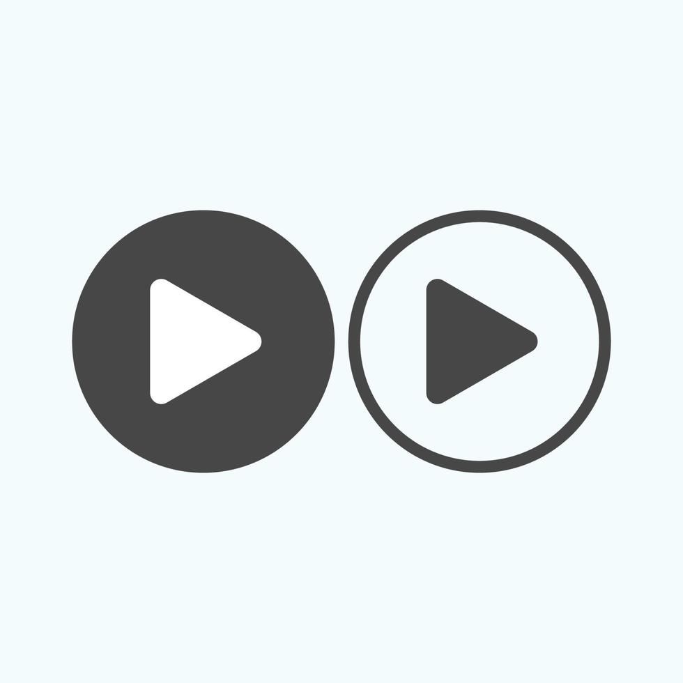 Play button icon in trendy flat style isolated on grey background. Play symbol for your web site design, logo, app, UI. Vector illustration