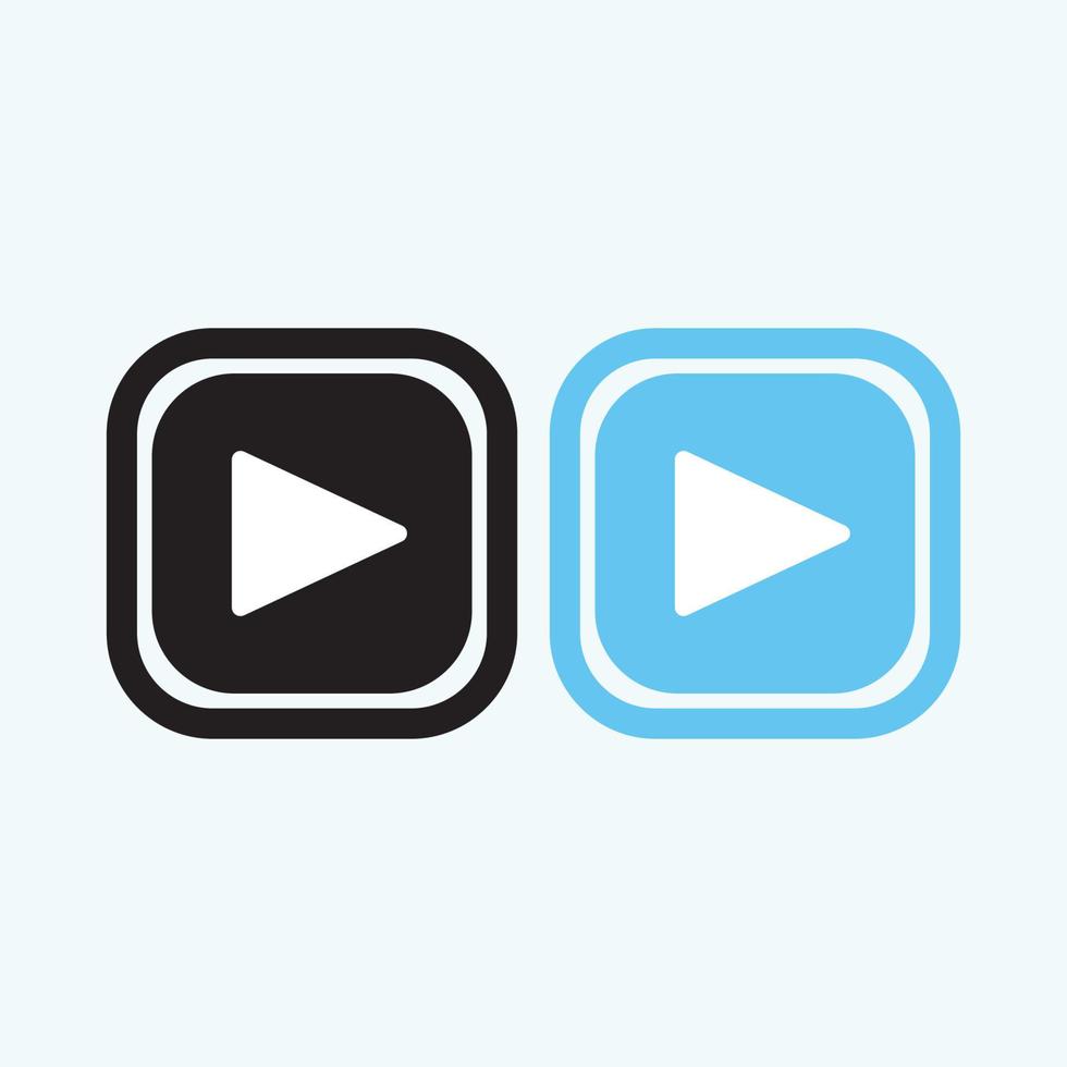Play button icon in trendy flat style isolated on grey background. Play symbol for your web site design, logo, app, UI. Vector illustration