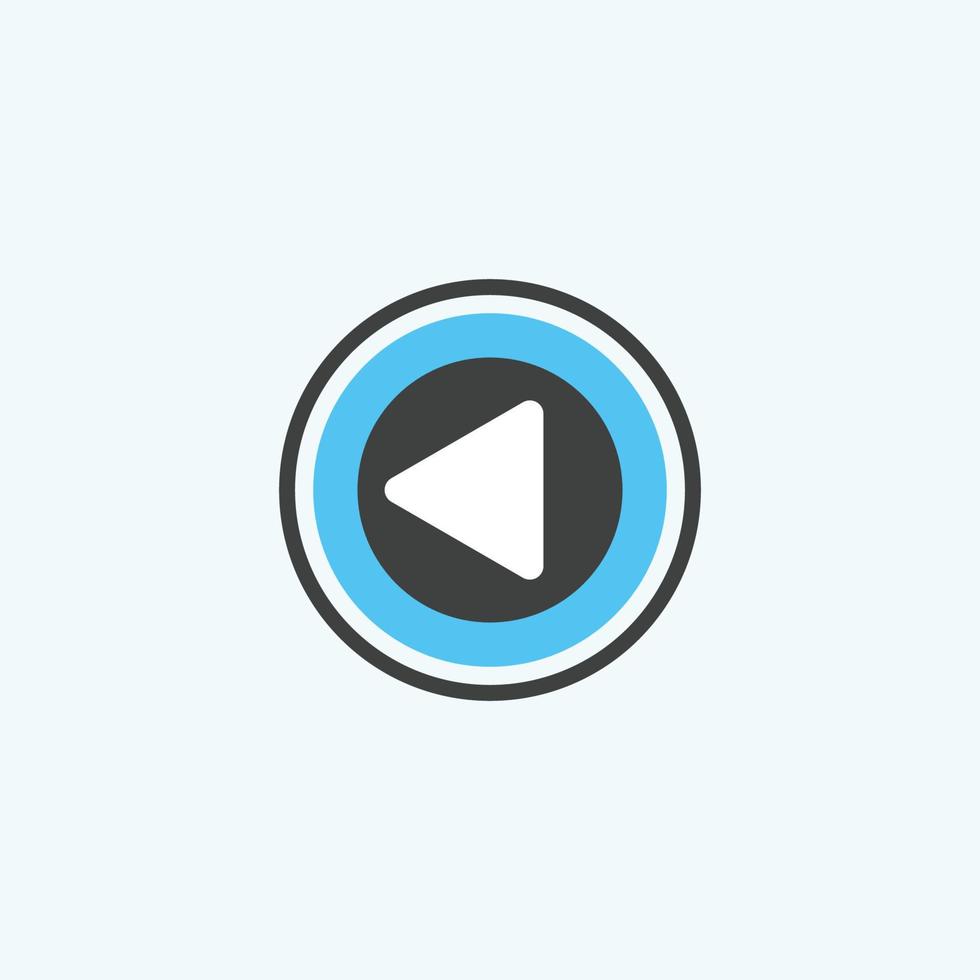 Play button icon in trendy flat style isolated on grey background. Play symbol for your web site design, logo, app, UI. Vector illustration
