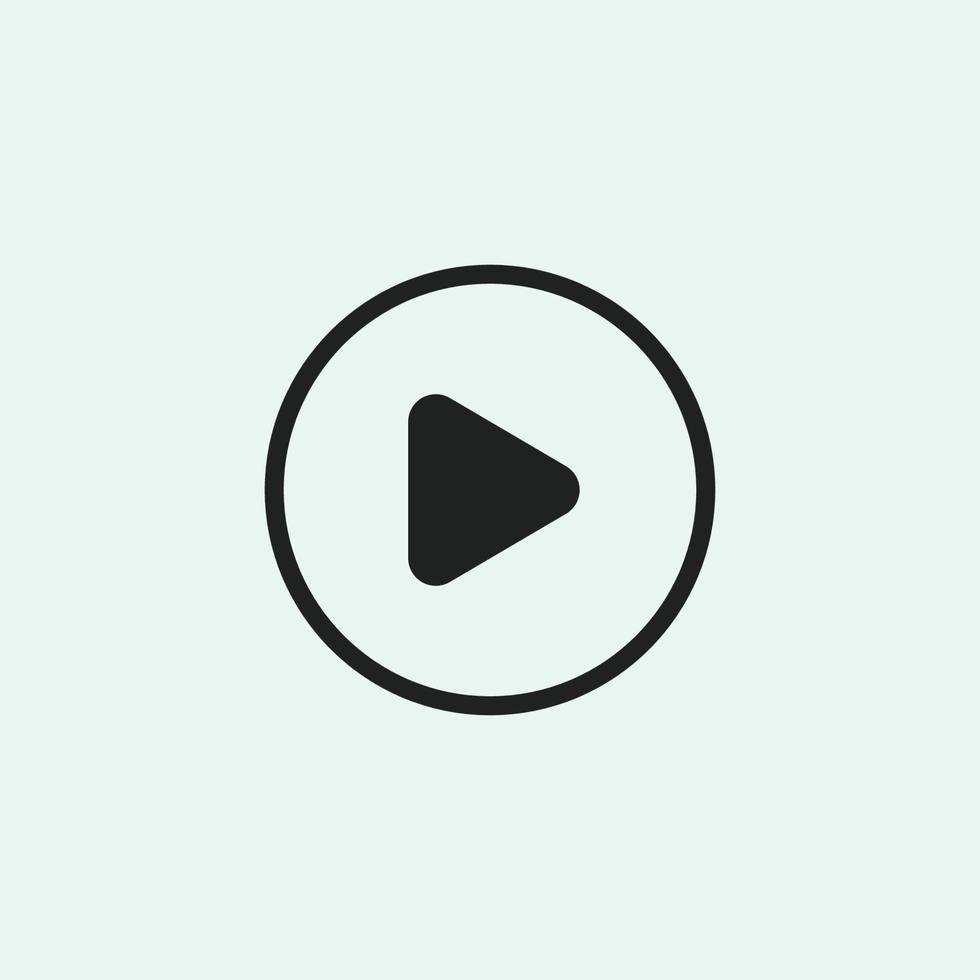 Play button icon in trendy flat style isolated on grey background. Play symbol for your web site design, logo, app, UI. Vector illustration