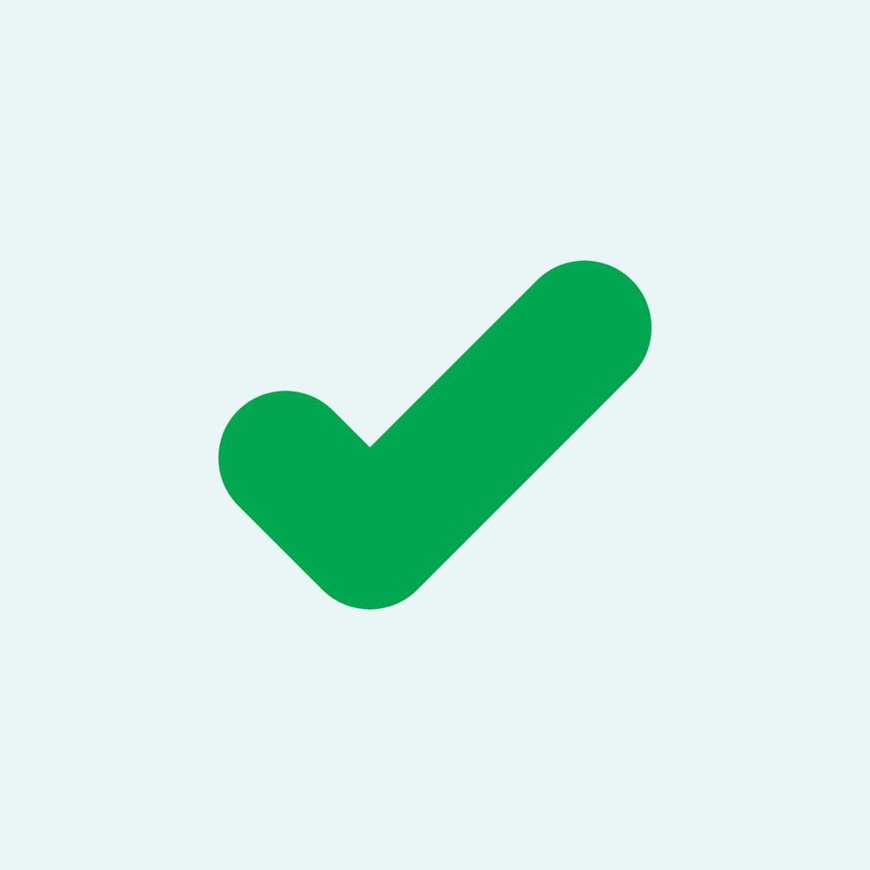 Check mark green line icons. Vector illustration. - Vector