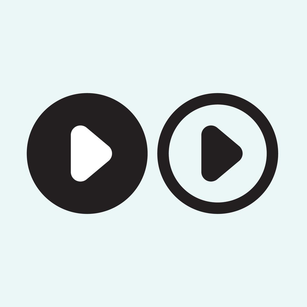 Play button icon in trendy flat style isolated on grey background. Play symbol for your web site design, logo, app, UI. Vector illustration