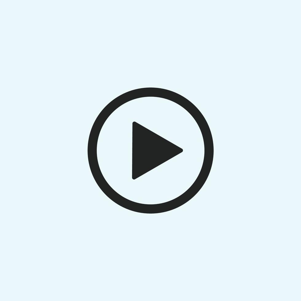 Play button icon in trendy flat style isolated on grey background. Play symbol for your web site design, logo, app, UI. Vector illustration