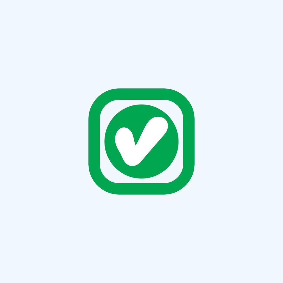 Check mark green line icons. Vector illustration. - Vector
