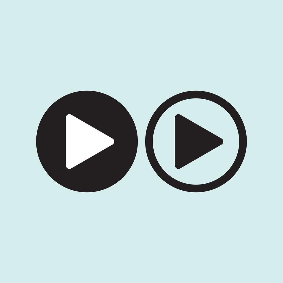 Play button icon in trendy flat style isolated on grey background. Play symbol for your web site design, logo, app, UI. Vector illustration