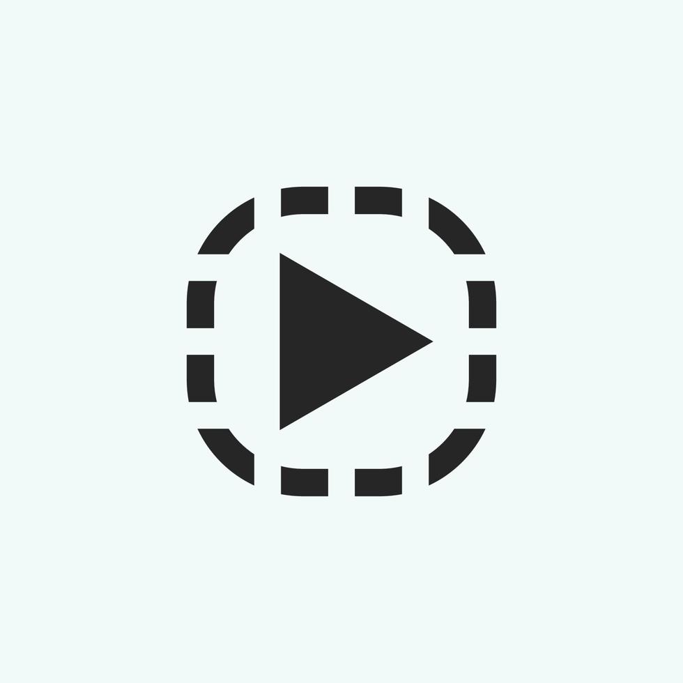Play button icon in trendy flat style isolated on grey background. Play symbol for your web site design, logo, app, UI. Vector illustration