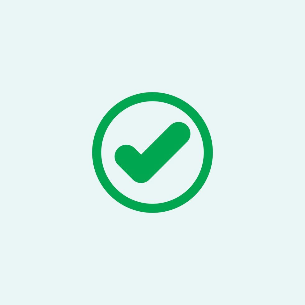 Check mark green line icons. Vector illustration. - Vector