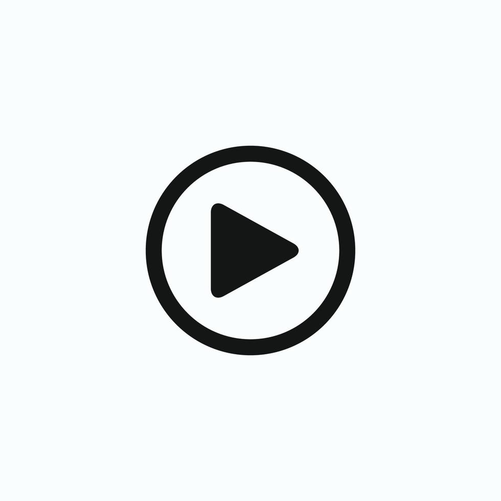 Play button icon in trendy flat style isolated on grey background. Play symbol for your web site design, logo, app, UI. Vector illustration