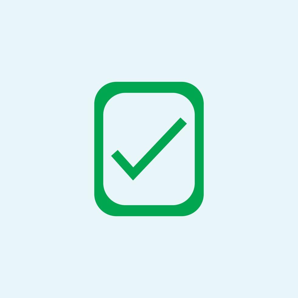 Check mark green line icons. Vector illustration. - Vector