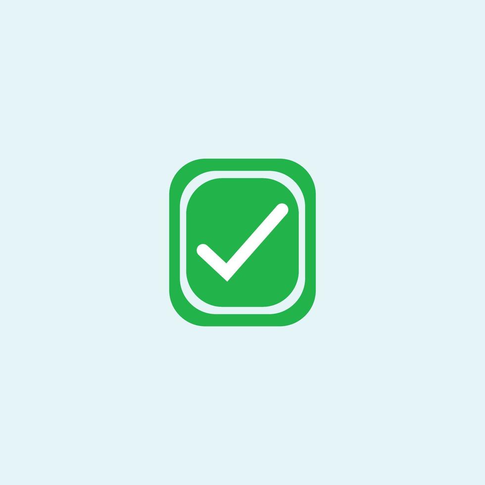 Check mark green line icons. Vector illustration. - Vector