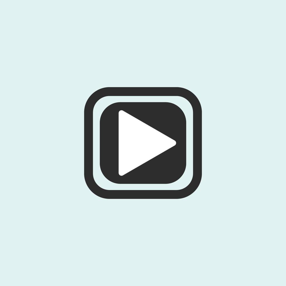 Play button icon in trendy flat style isolated on grey background. Play symbol for your web site design, logo, app, UI. Vector illustration