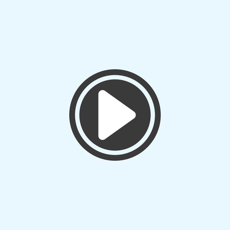 Play button icon in trendy flat style isolated on grey background. Play symbol for your web site design, logo, app, UI. Vector illustration