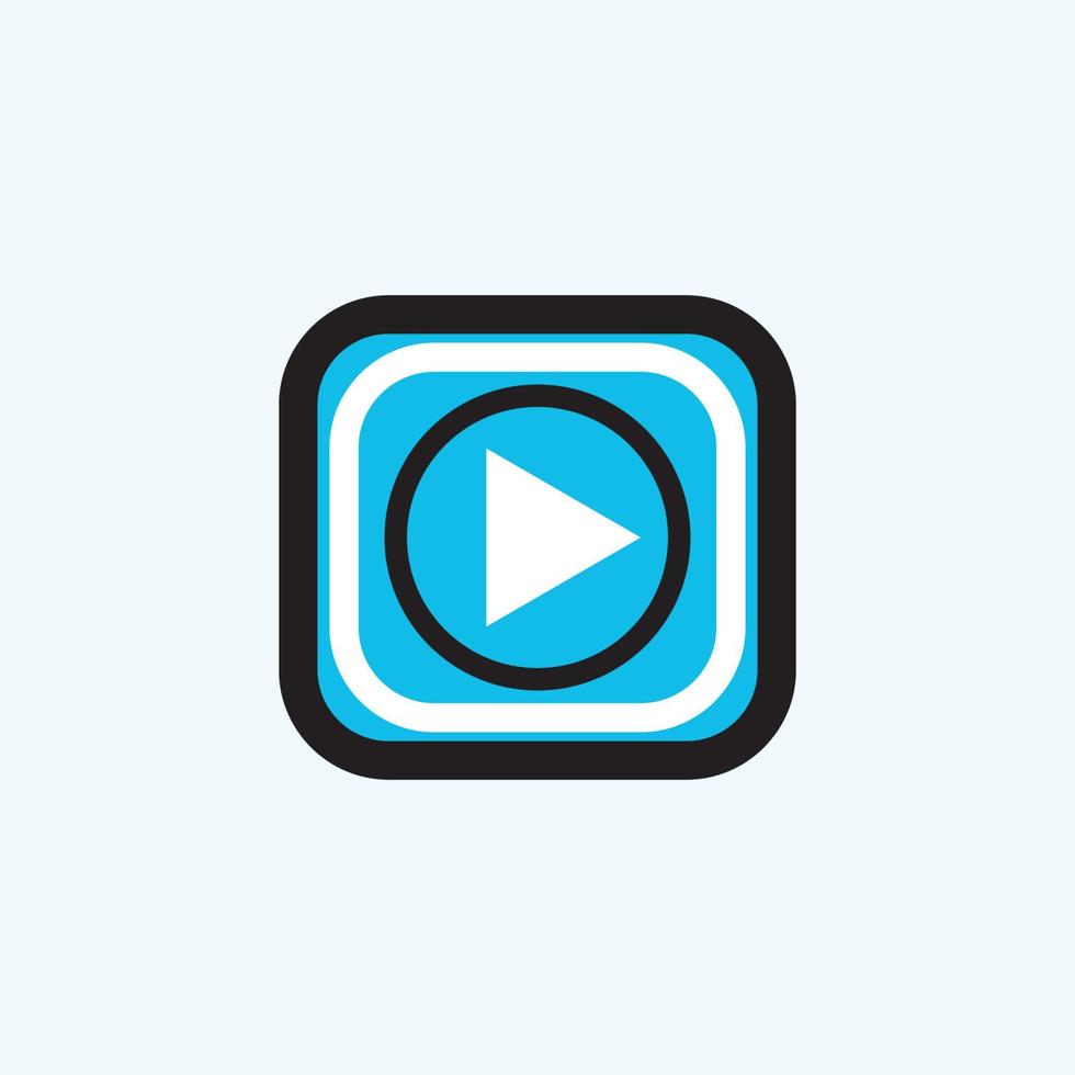Play button icon in trendy flat style isolated on grey background. Play symbol for your web site design, logo, app, UI. Vector illustration