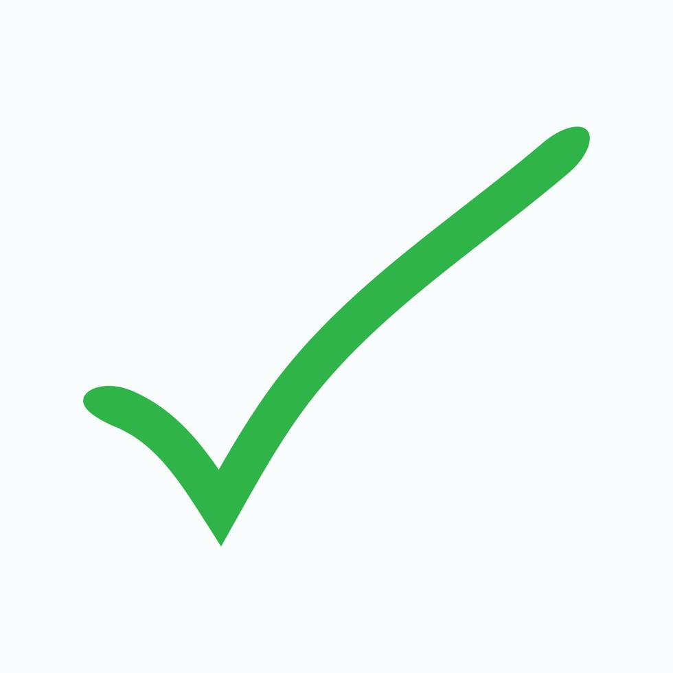 Check mark green line icons. Vector illustration. - Vector