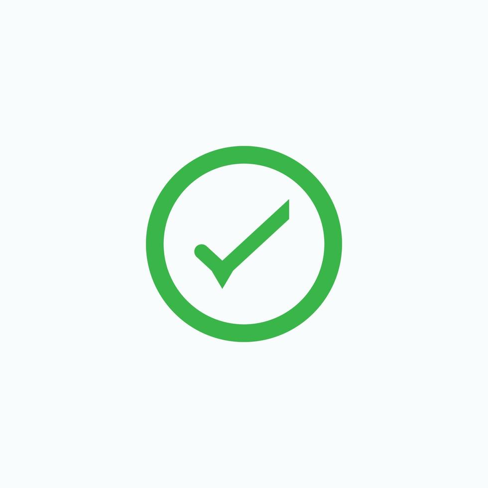Check mark green line icons. Vector illustration. - Vector