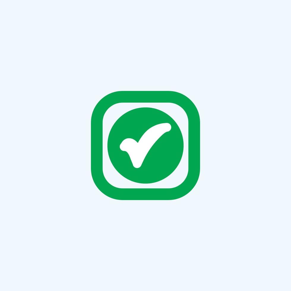 Check mark green line icons. Vector illustration. - Vector
