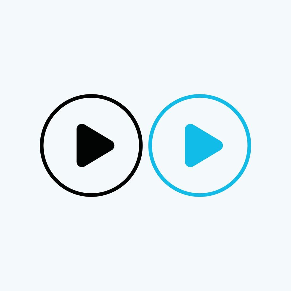 Play button icon in trendy flat style isolated on grey background. Play symbol for your web site design, logo, app, UI. Vector illustration