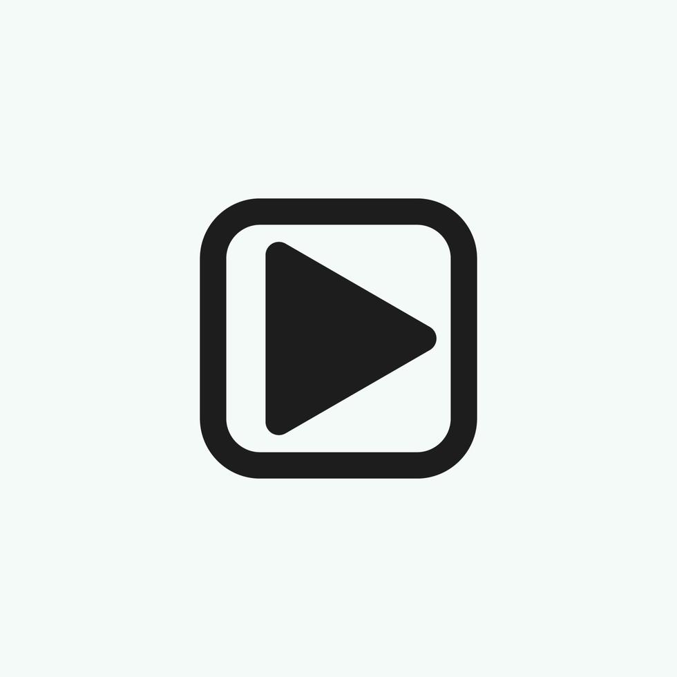 Play button icon in trendy flat style isolated on grey background. Play symbol for your web site design, logo, app, UI. Vector illustration