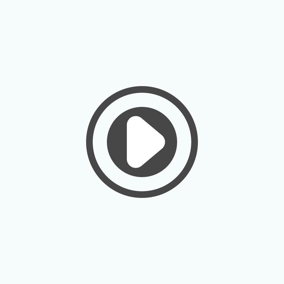 Play button icon in trendy flat style isolated on grey background. Play symbol for your web site design, logo, app, UI. Vector illustration