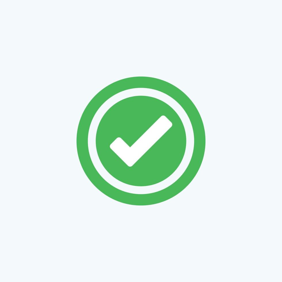 Check mark green line icons. Vector illustration. - Vector
