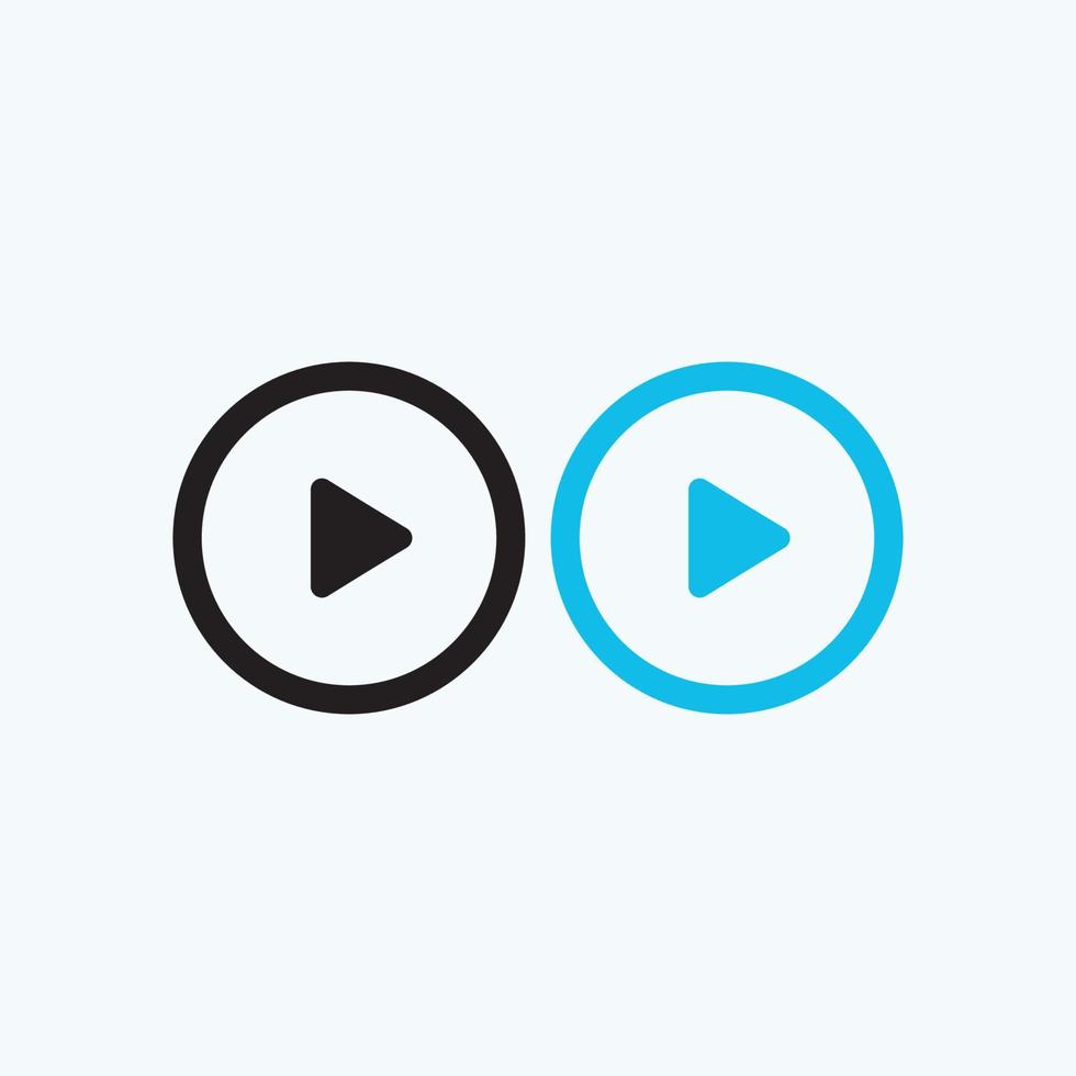 Play button icon in trendy flat style isolated on grey background. Play symbol for your web site design, logo, app, UI. Vector illustration