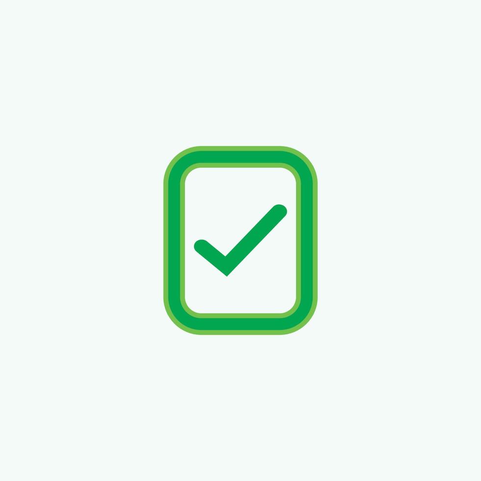 Check mark green line icons. Vector illustration. - Vector