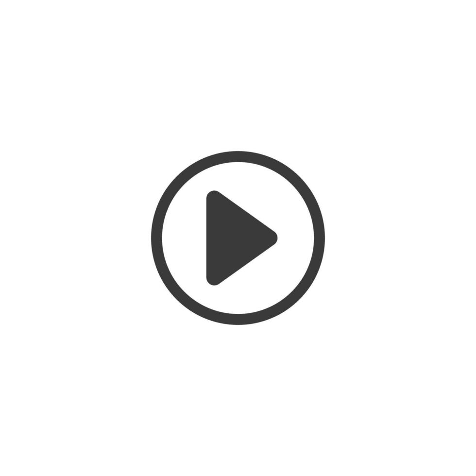 Play button icon in trendy flat style isolated on grey background. Play symbol for your web site design, logo, app, UI. Vector illustration