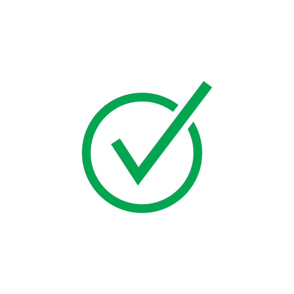 Check mark green line icons. Vector illustration. - Vector