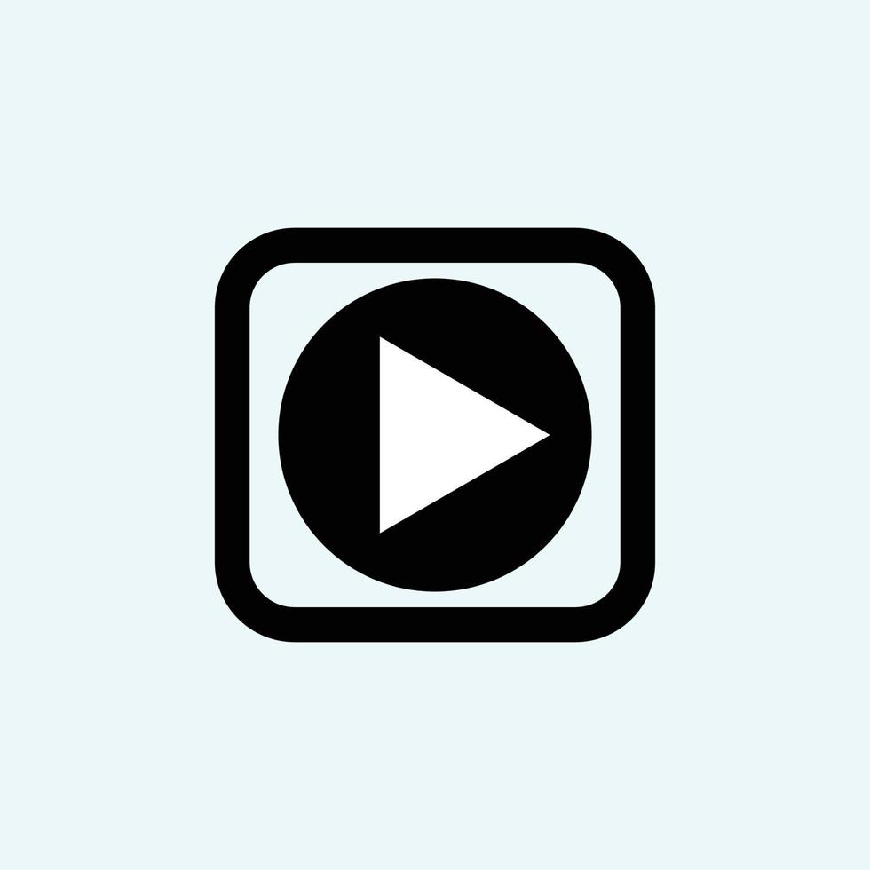 Play button icon in trendy flat style isolated on grey background. Play symbol for your web site design, logo, app, UI. Vector illustration