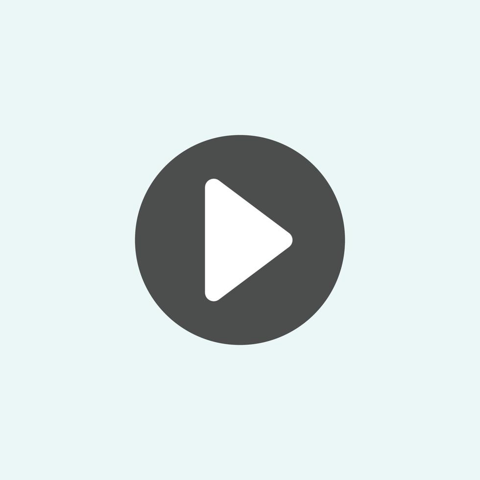 Play button icon in trendy flat style isolated on grey background. Play symbol for your web site design, logo, app, UI. Vector illustration