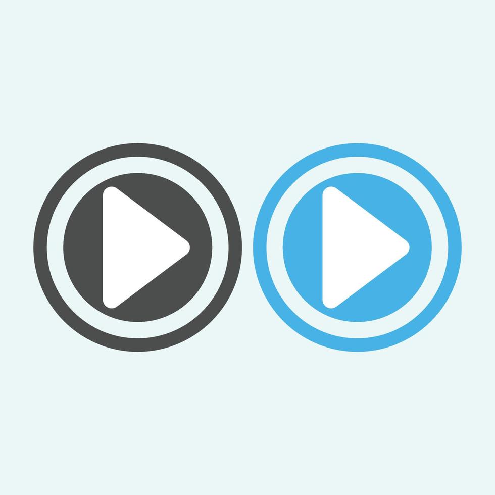 Play button icon in trendy flat style isolated on grey background. Play symbol for your web site design, logo, app, UI. Vector illustration