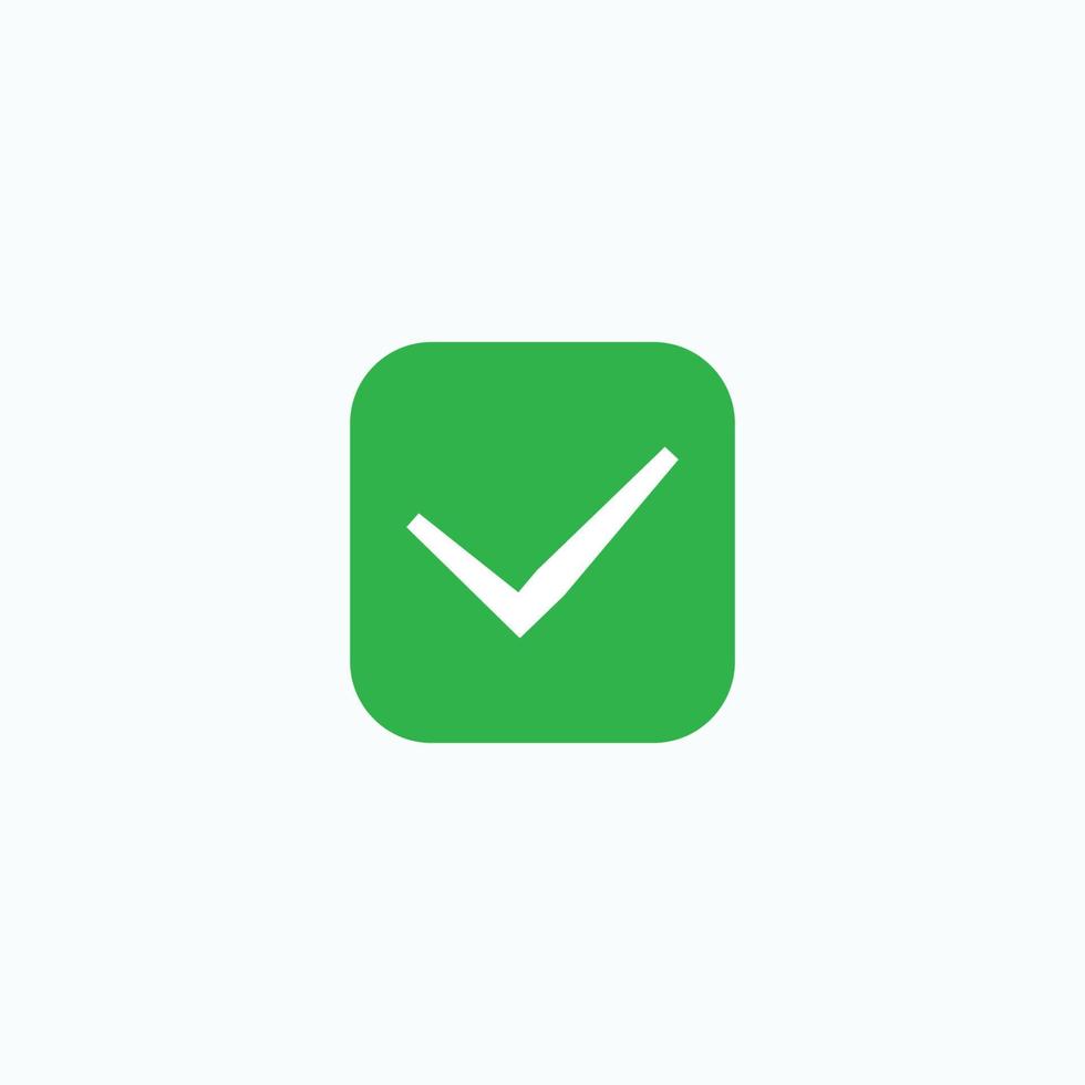 Check mark green line icons. Vector illustration. - Vector