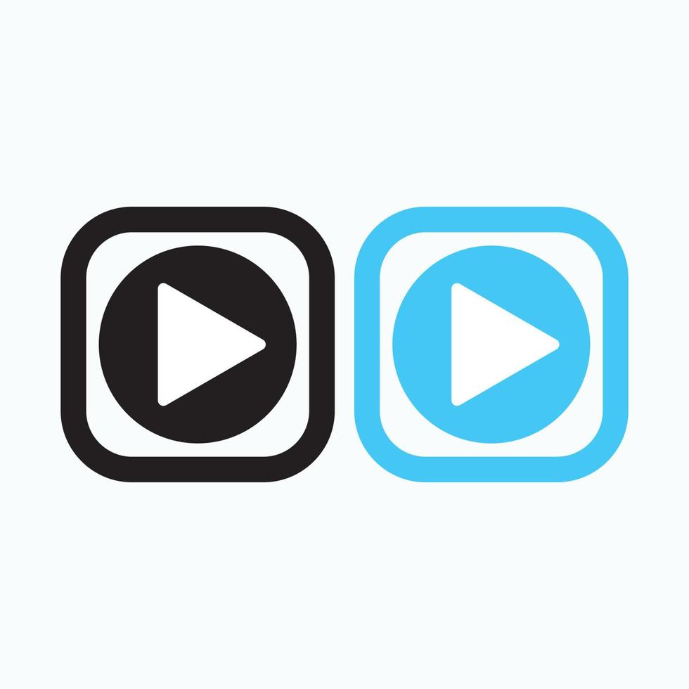 Play button icon in trendy flat style isolated on grey background. Play symbol for your web site design, logo, app, UI. Vector illustration