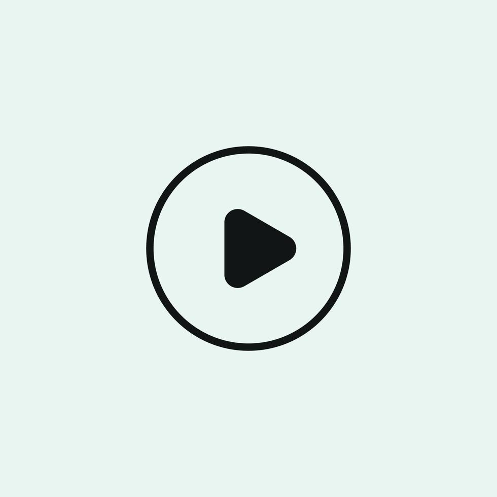 Play button icon in trendy flat style isolated on grey background. Play symbol for your web site design, logo, app, UI. Vector illustration