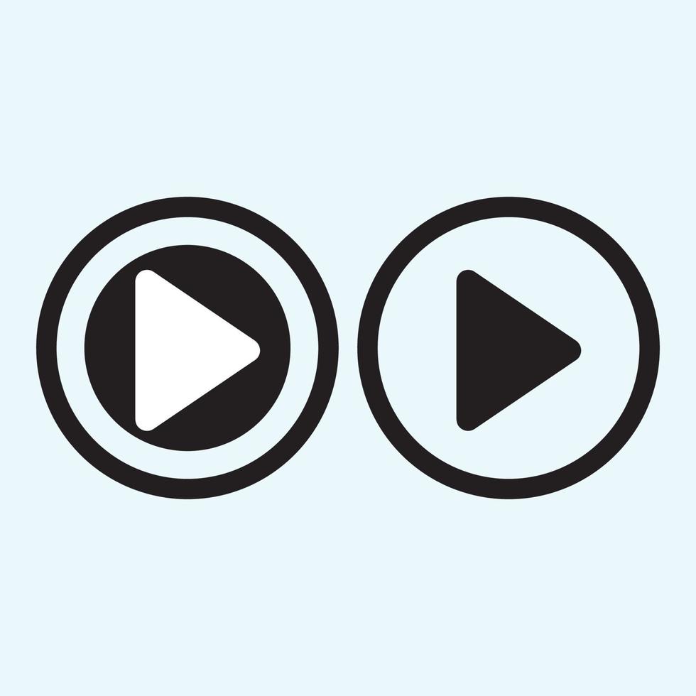 Play button icon in trendy flat style isolated on grey background. Play symbol for your web site design, logo, app, UI. Vector illustration