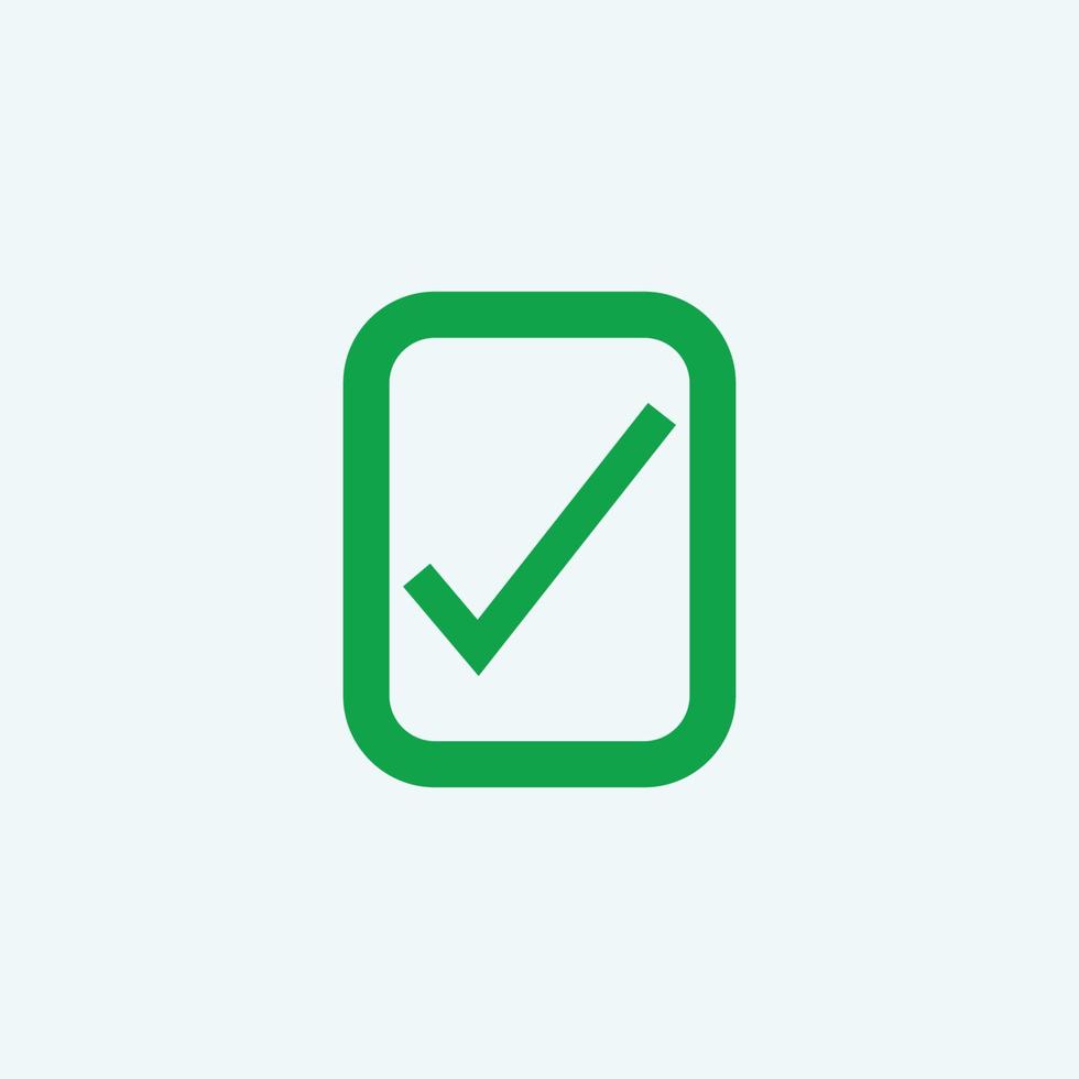 Check mark green line icons. Vector illustration. - Vector