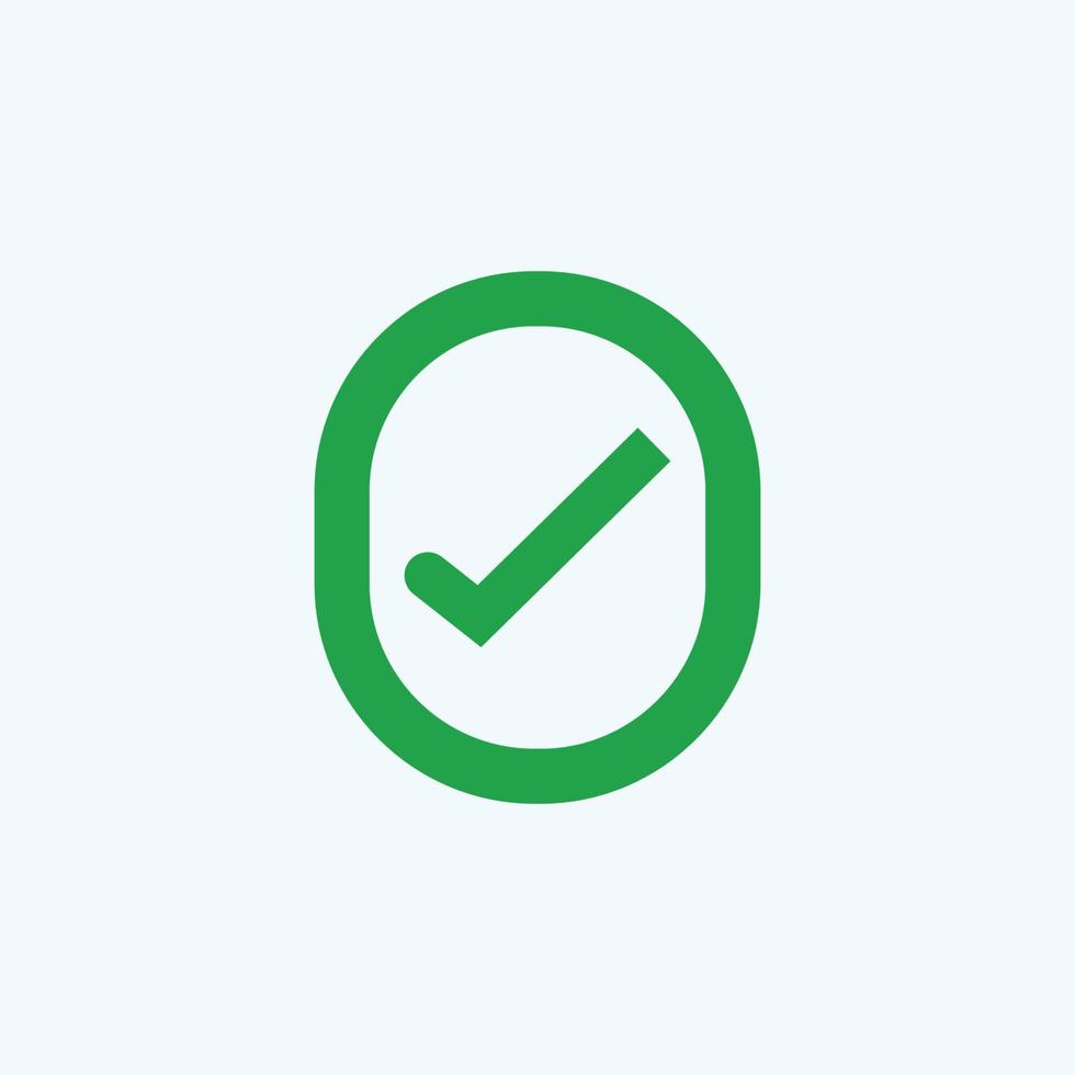 Check mark green line icons. Vector illustration. - Vector