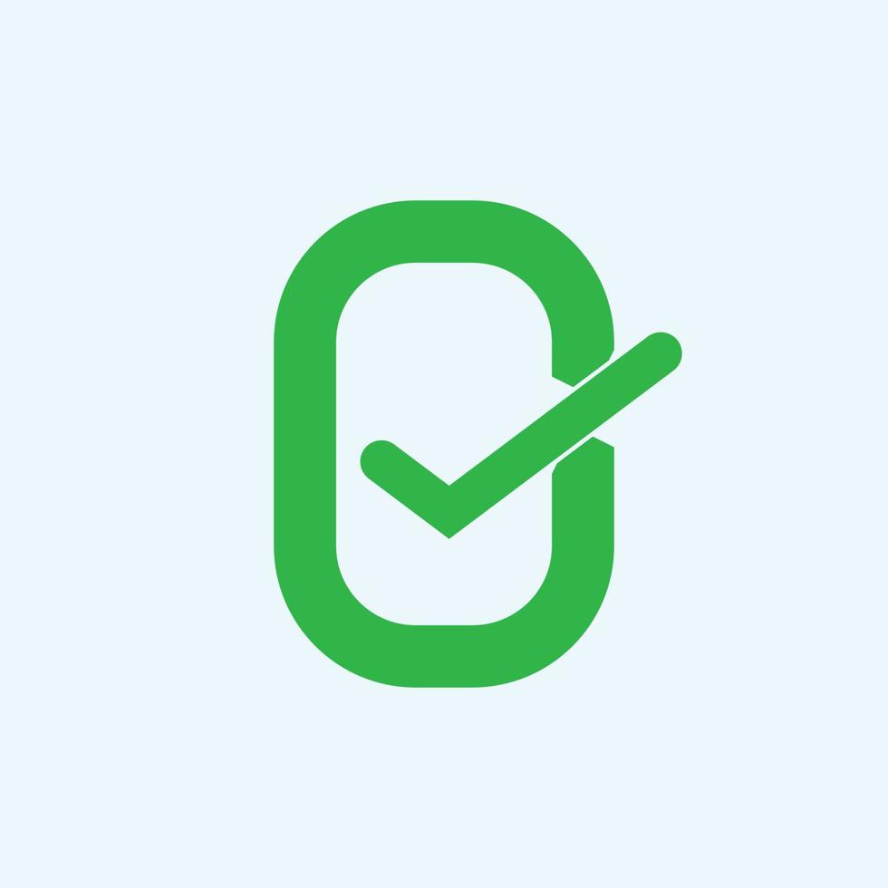 Check mark green line icons. Vector illustration. - Vector